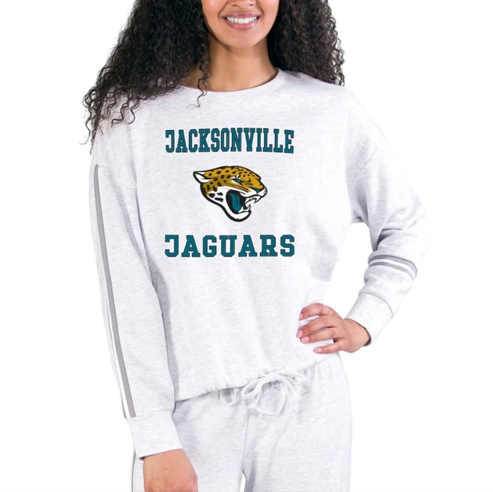 NWOT Jacksonville Jaguars NFL Gray Longsleeve Oversized Cropped Top Sz XL